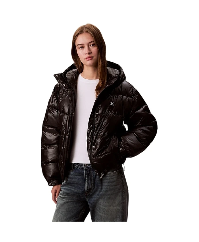 Блестящая пуховая куртка с капюшоном Calvin Klein, черный
Блестящая пуховая куртка с капюшоном Calvin Klein, черный
