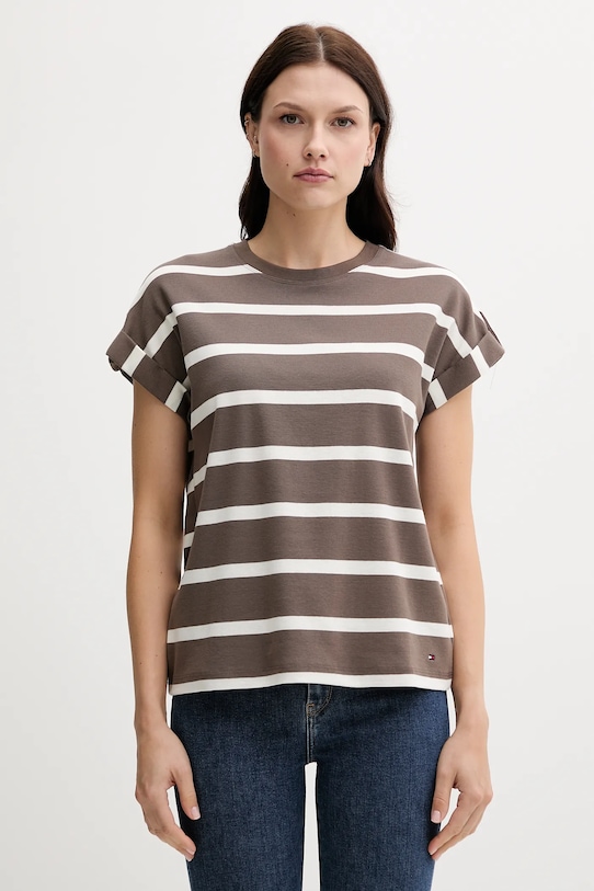 Хлопковая футболка Tommy Hilfiger, коричневый
Хлопковая футболка Tommy Hilfiger, коричневый