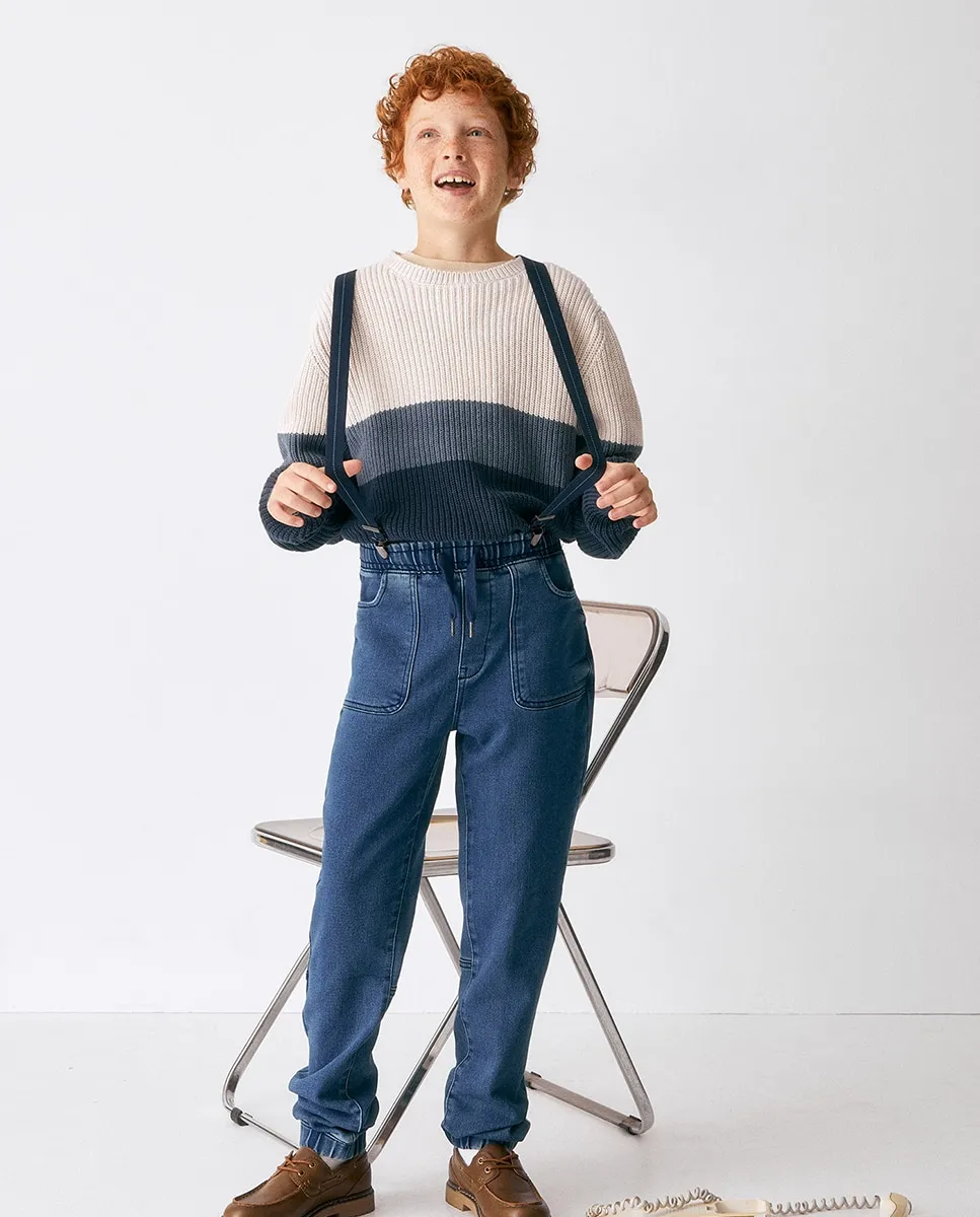 Джинсовые джоггеры с манжетами Sfera, синий
Джинсовые джоггеры с манжетами Sfera, синий