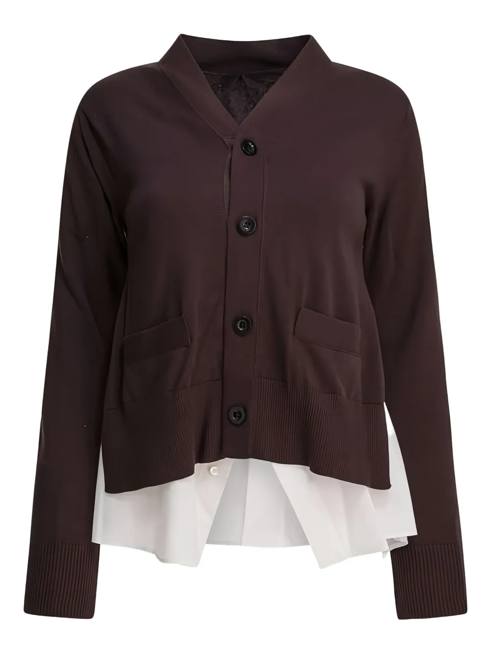 Кардиган из поплинового трикотажа SACAI, коричневый
Кардиган из поплинового трикотажа SACAI, коричневый