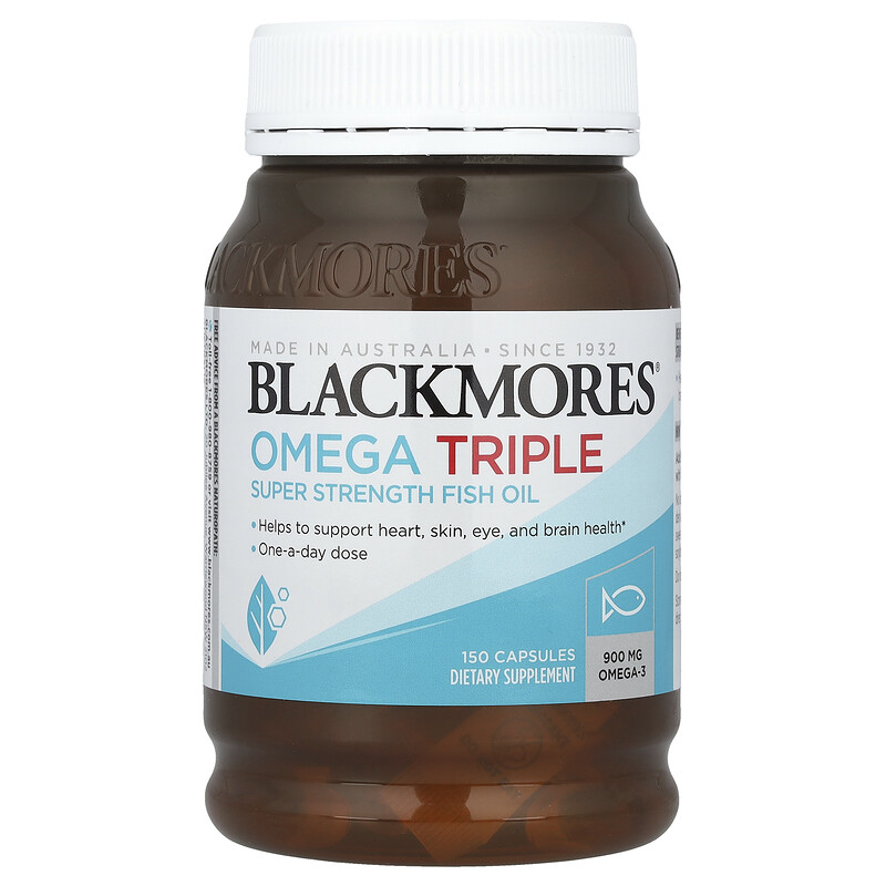 Blackmores, Omega Triple, суперсильный рыбий жир, 900 мг, 150 капсул
Blackmores, Omega Triple, суперсильный рыбий жир, 900 мг, 150 капсул