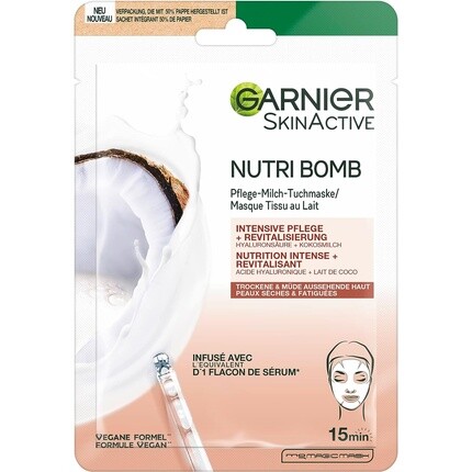 Skinactive Nutri Bomb Care Тканевая маска с кокосовым молоком 28 г, Garnier
Skinactive Nutri Bomb Care Тканевая маска с кокосовым молоком 28 г, Garnier