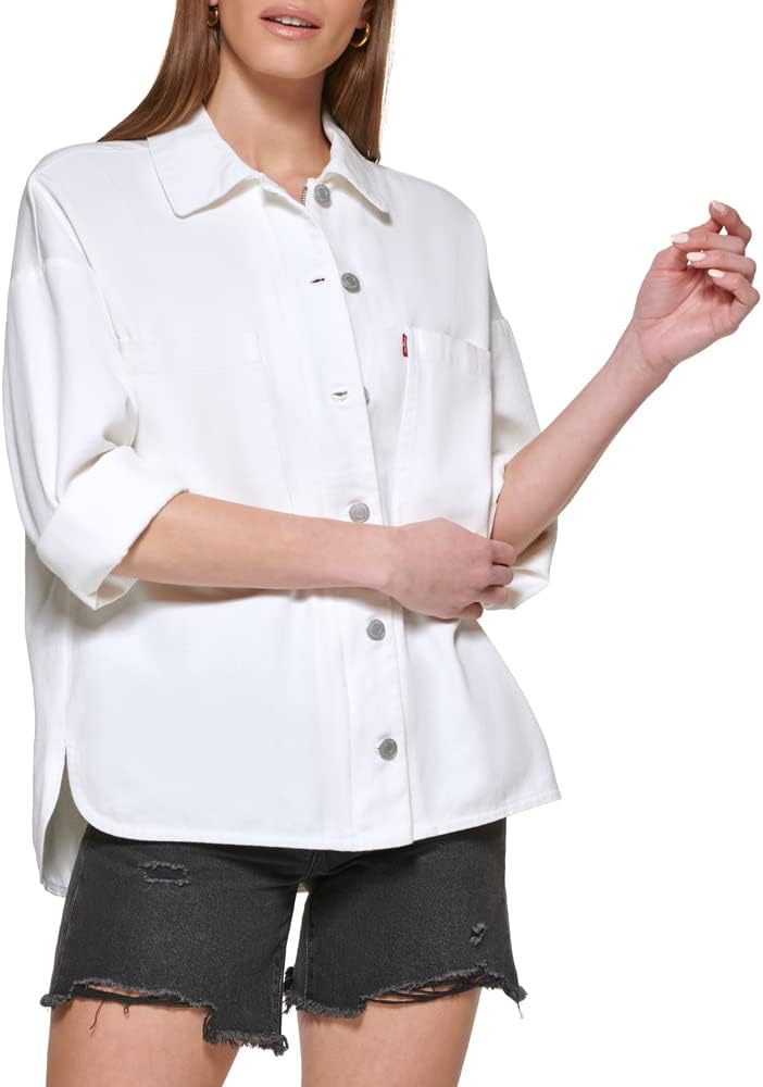 Женская куртка-рубашка Levi's Bull из хлопкового твила (стандартные и большие размеры), White
Женская куртка-рубашка Levi's Bull из хлопкового твила (стандартные и большие размеры), White