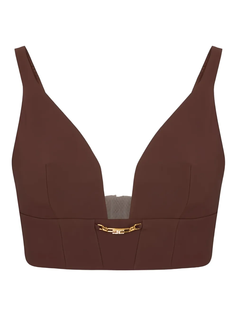 Топ с украшением Elisabetta Franchi, коричневый
Топ с украшением Elisabetta Franchi, коричневый