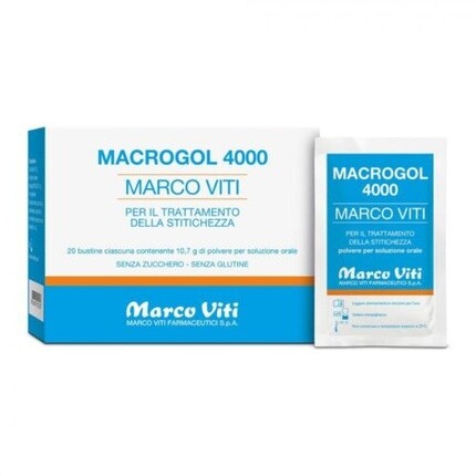 Макрогол 4000 20 пакетиков по 10,7г Marco Viti Farmaceutici Spa
Макрогол 4000 20 пакетиков по 10,7г Marco Viti Farmaceutici Spa
