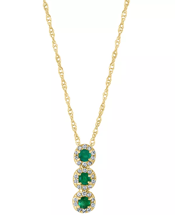 Ожерелье с подвеской в виде тройного ореола из 14-каратного золота с изумрудом (1/6 карата) и бриллиантом (1/10 карата) длиной 18 дюймов Lali Jewels, emerald
Ожерелье с подвеской в виде тройного ореола из 14-каратного золота с изумрудом (1/6 карата) и бриллиантом (1/10 карата) длиной 18 дюймов Lali Jewels, emerald