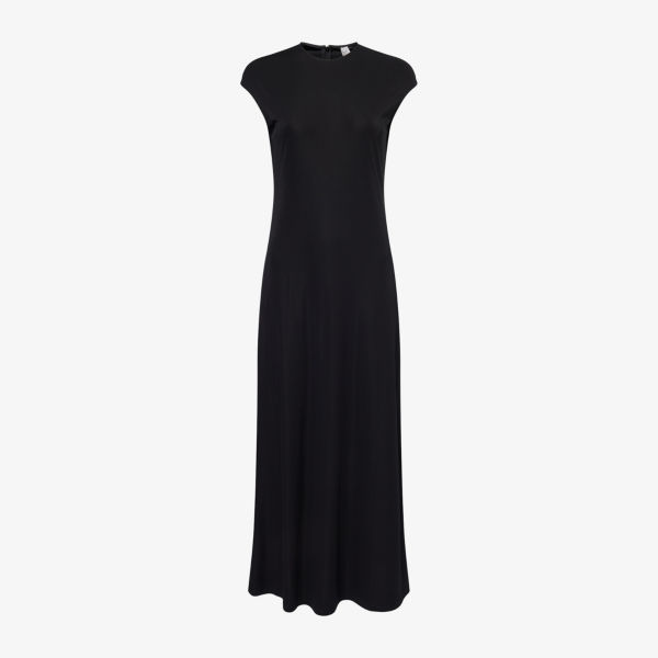 Платье макси Toteme из джерси с круглым вырезом, черный
Платье макси Toteme из джерси с круглым вырезом, черный