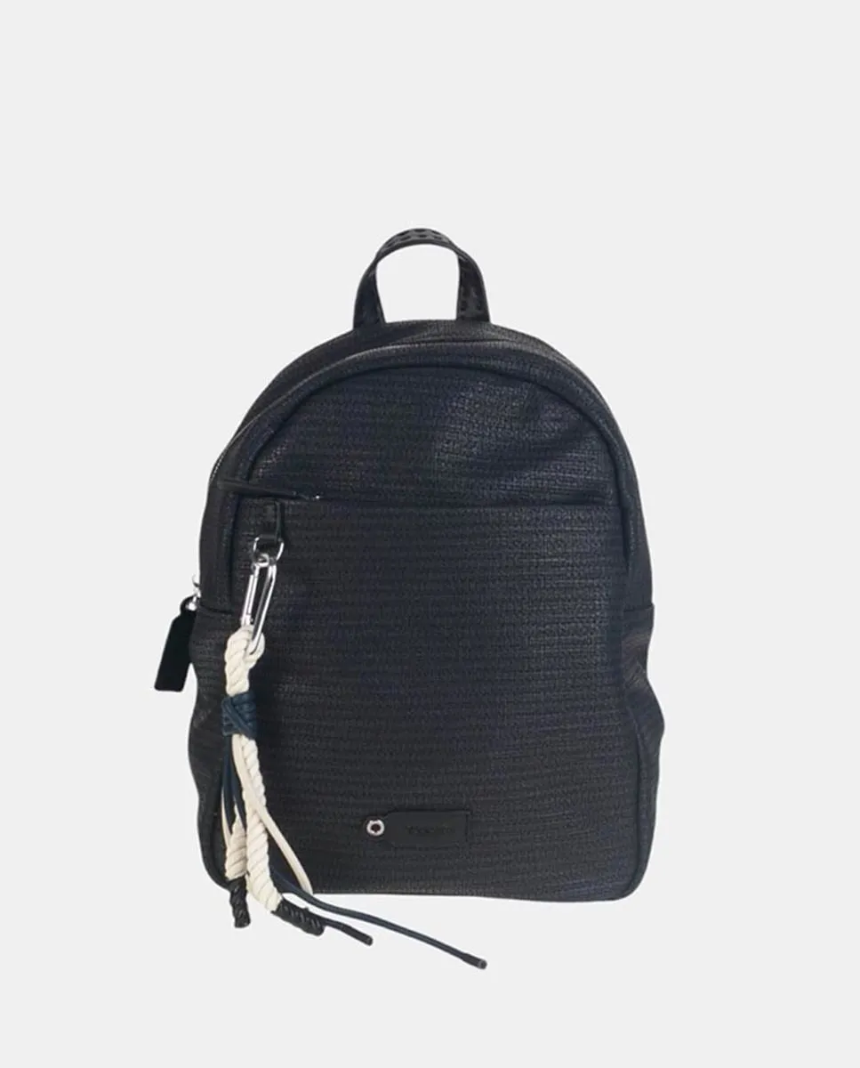 Рюкзак из полиуретана с тиснением под рафию в сочетании с однотонной отделкой и кисточками, размер XL Volum, черный
Рюкзак из полиуретана с тиснением под рафию в сочетании с однотонной отделкой и кисточками, размер XL Volum, черный