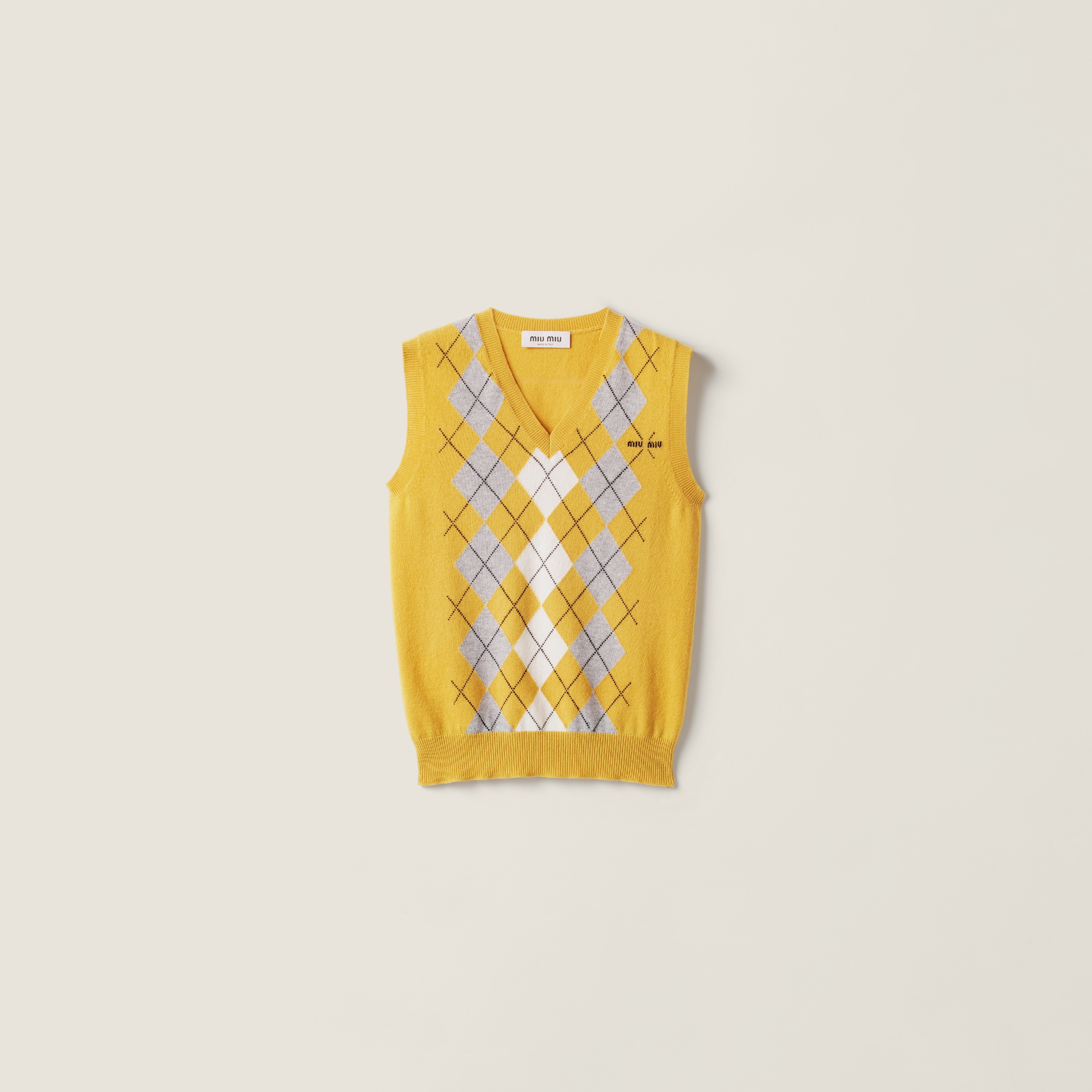 Кашемировый жилет MIU MIU, желтый
Кашемировый жилет MIU MIU, желтый