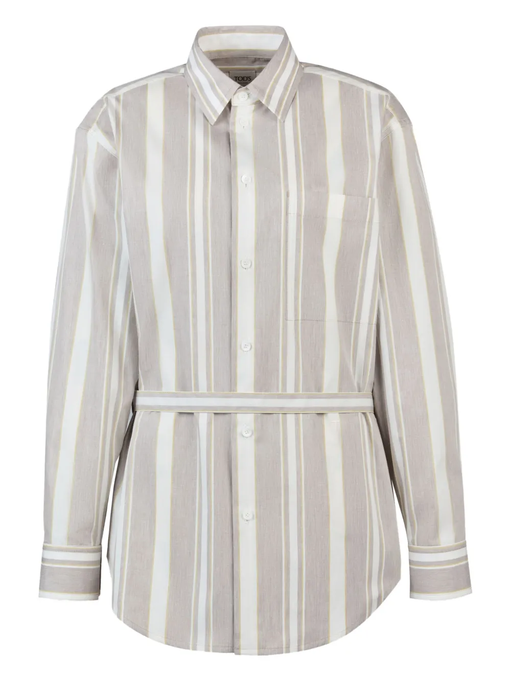Рубашка в полоску с поясом TOD'S, коричневый 
Рубашка в полоску с поясом TOD'S, коричневый