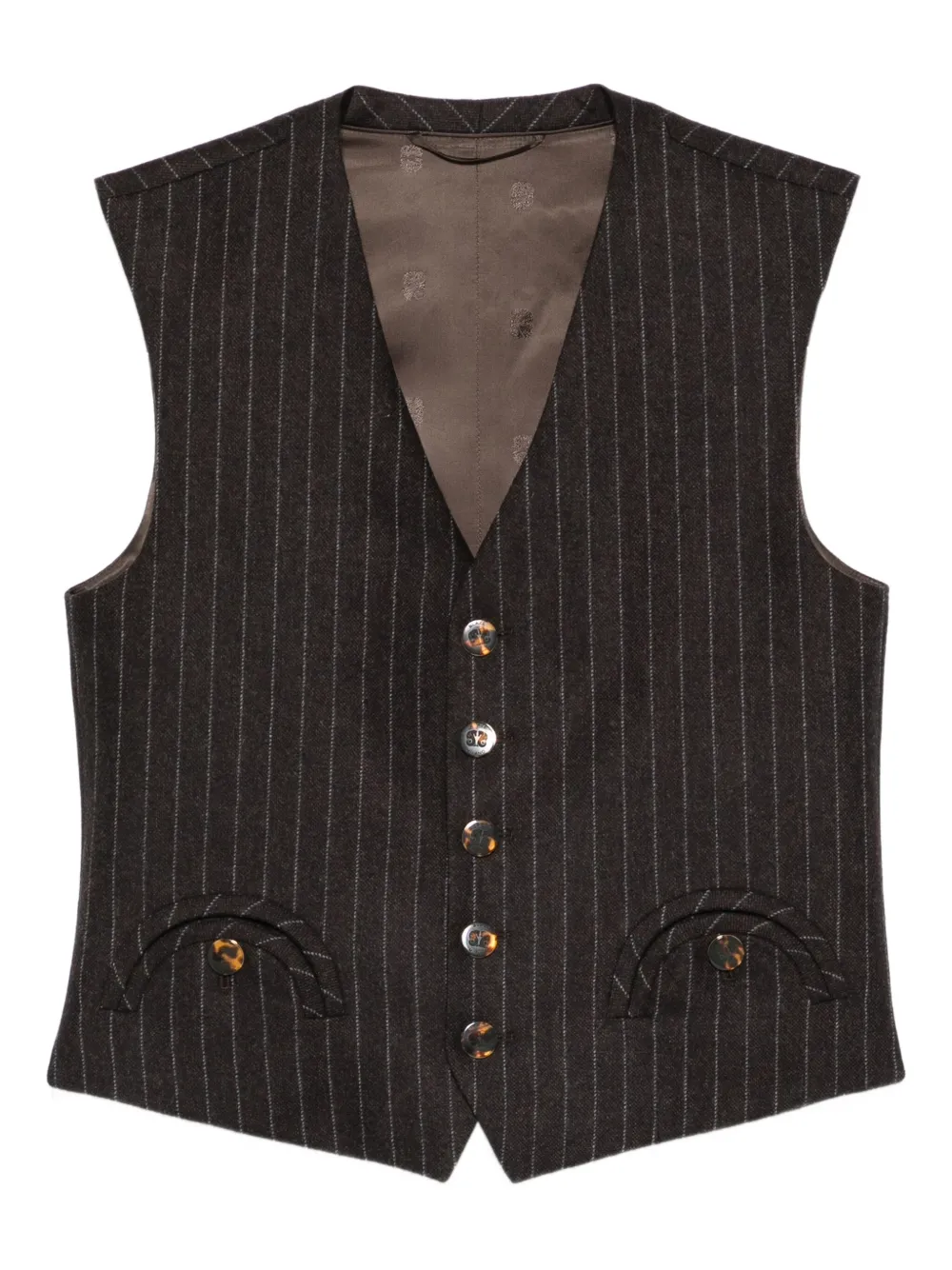 Жилет в тонкую полоску на пуговицах Blazé Milano, коричневый
Жилет в тонкую полоску на пуговицах Blazé Milano, коричневый
