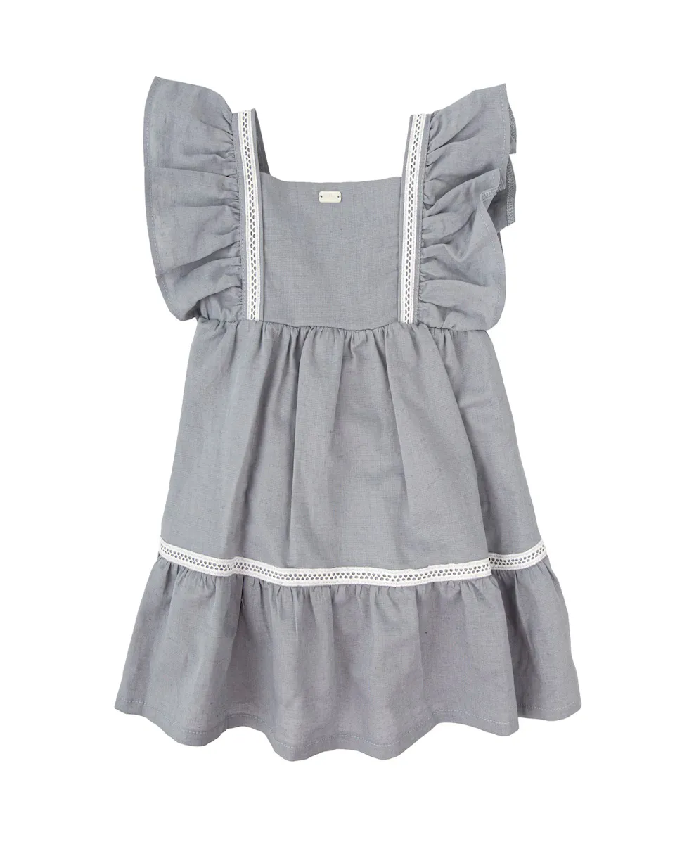 Платье для девочки с оборками и кружевом BABIDÚ, серый
Платье для девочки с оборками и кружевом BABIDÚ, серый
