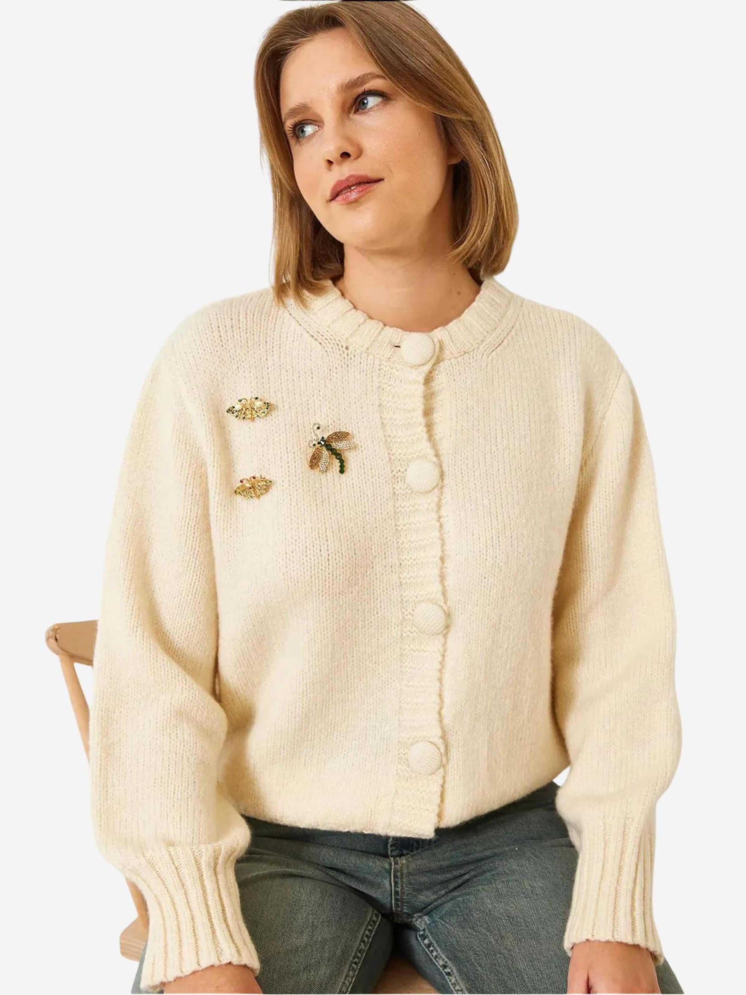 Bianco Lucci Вязаный кардиган в бежевом цвете
Bianco Lucci Вязаный кардиган в бежевом цвете