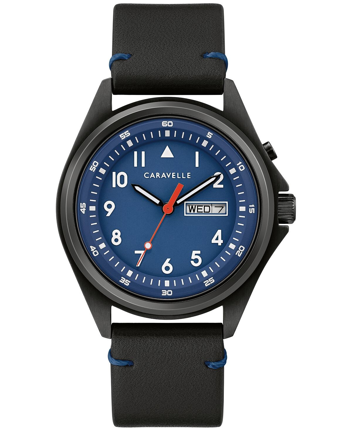 Мужские традиционные часы с черным кожаным ремешком, 40 мм Caravelle
Мужские традиционные часы с черным кожаным ремешком, 40 мм Caravelle