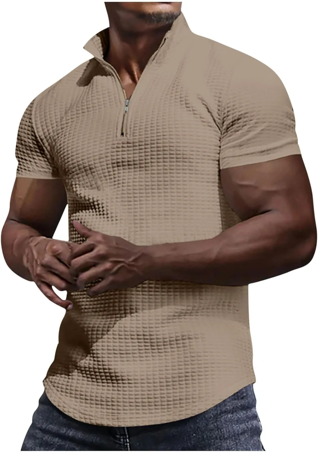 Футболка Muscularfit для мужчин с коротким рукавом и четверть-молнией
Футболка Muscularfit для мужчин с коротким рукавом и четверть-молнией