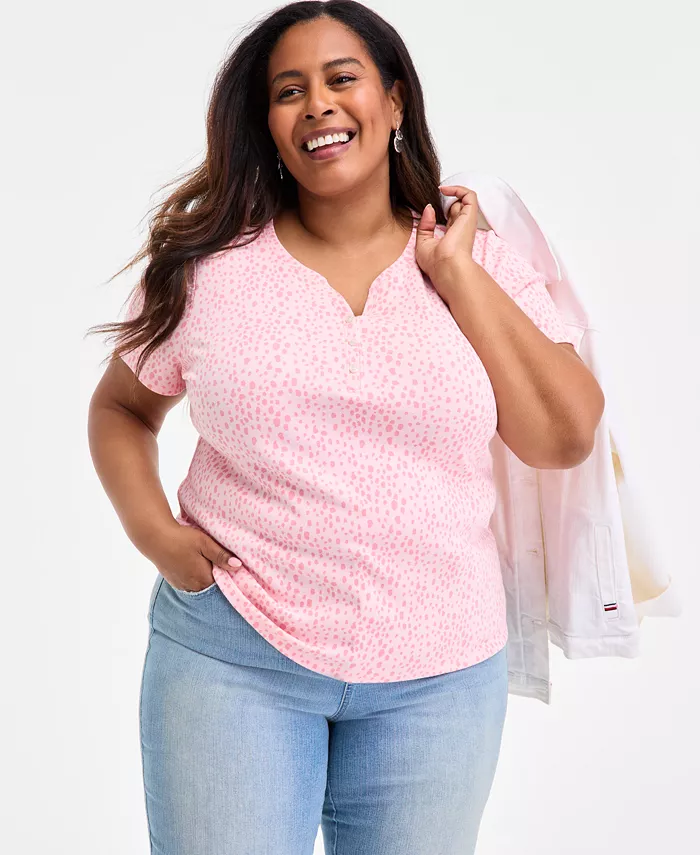 Плюс сайз принтованная футболка с коротким рукавом и планкой Style & Co, розовый
Плюс сайз принтованная футболка с коротким рукавом и планкой Style & Co, розовый