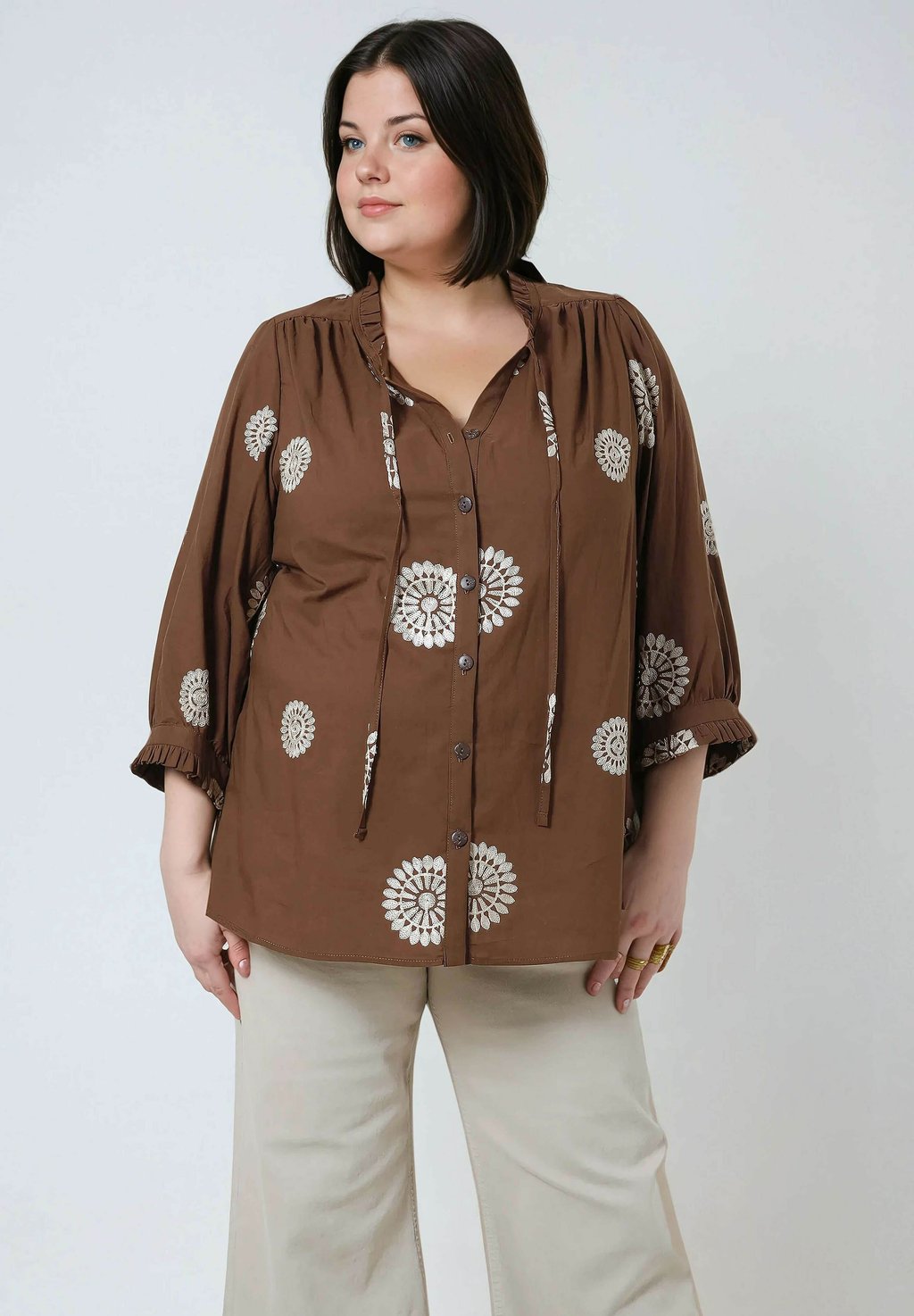 Блузка на пуговицах EN VOILE DE BRODÉ Jean Marc Philippe, коричневый
Блузка на пуговицах EN VOILE DE BRODÉ Jean Marc Philippe, коричневый