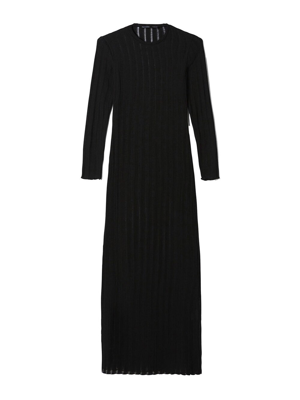 Вязанное платье Bershka, черный 
Вязанное платье Bershka, черный