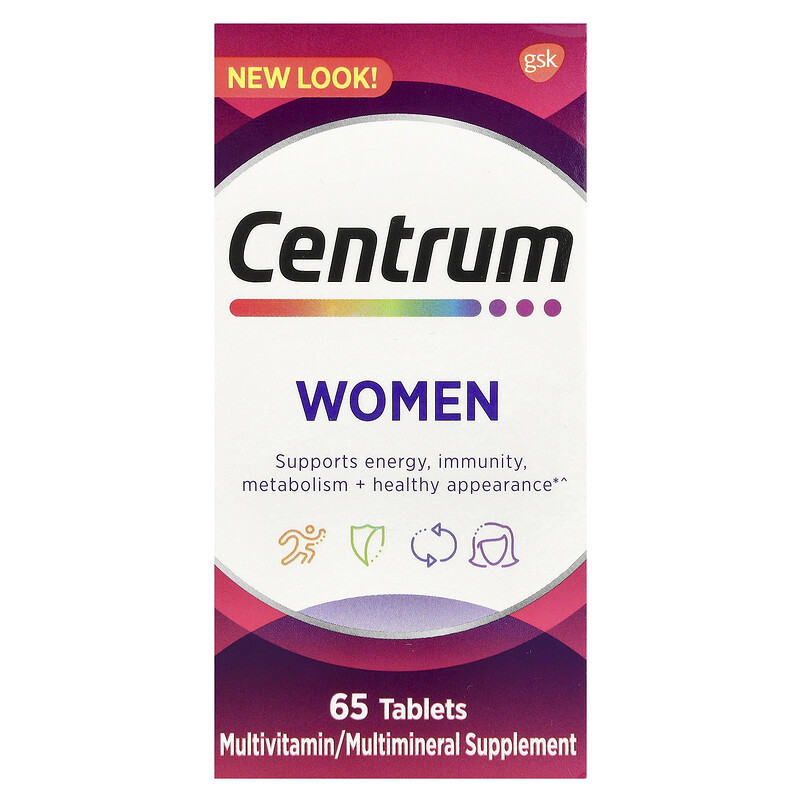 Centrum, Мультивитамины для женщин, 65 таблеток
Centrum, Мультивитамины для женщин, 65 таблеток