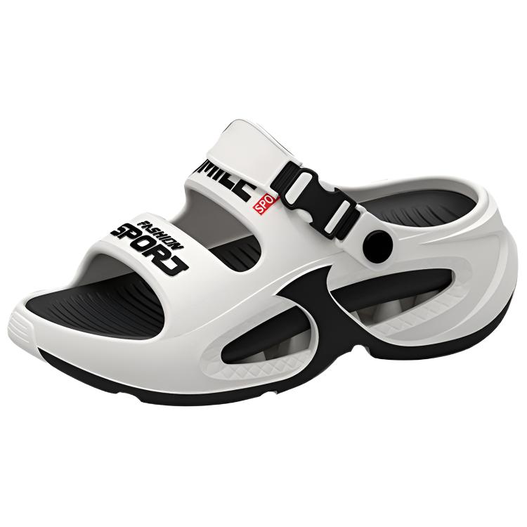 Jinho Пляжные сандалии мужские серо-коричневые бело-черные, цвет White Black 
Jinho Пляжные сандалии мужские серо-коричневые бело-черные, цвет White Black