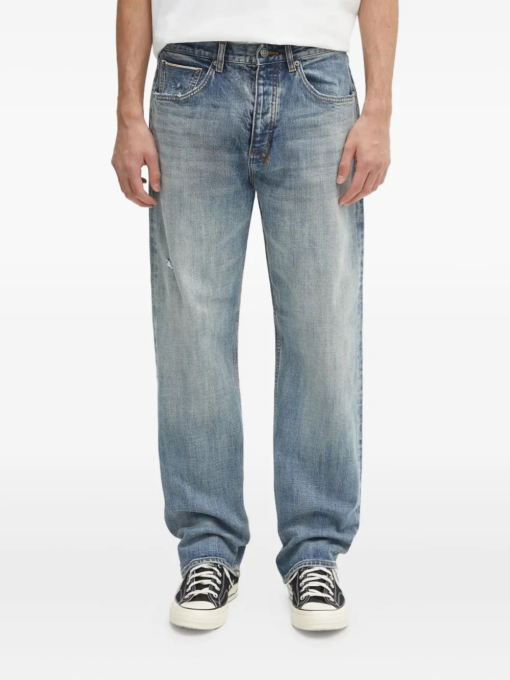 Джинсы с вышивкой крестиком Ksubi, синий
Джинсы с вышивкой крестиком Ksubi, синий