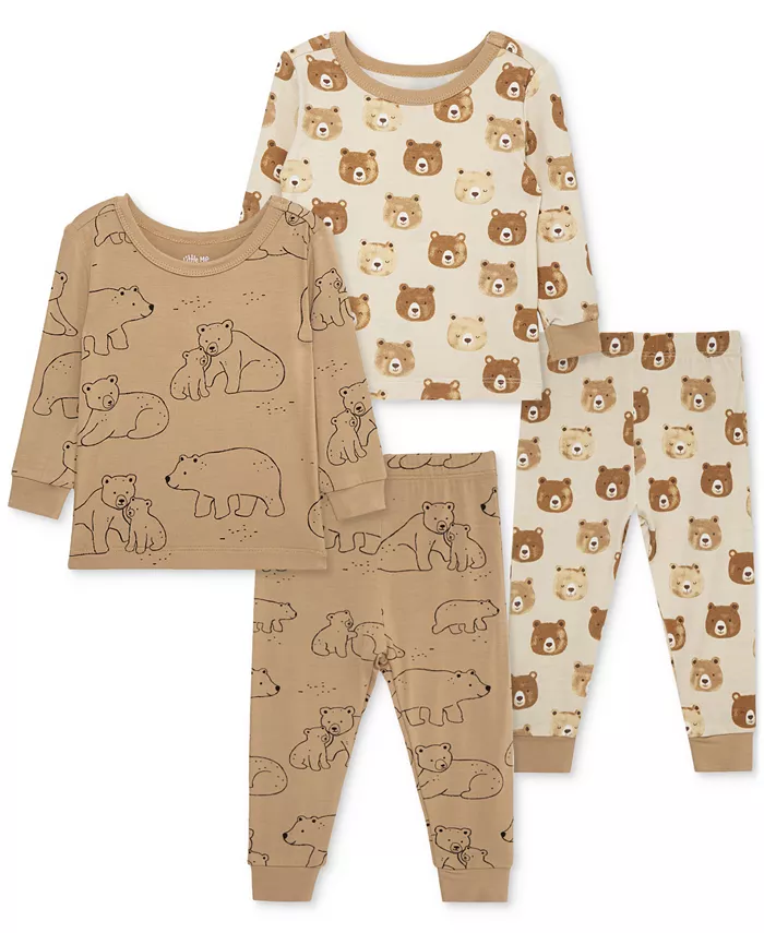 Пижама для мальчиков с медведями, комплект из 4 предметов Little Me, коричневый
Пижама для мальчиков с медведями, комплект из 4 предметов Little Me, коричневый