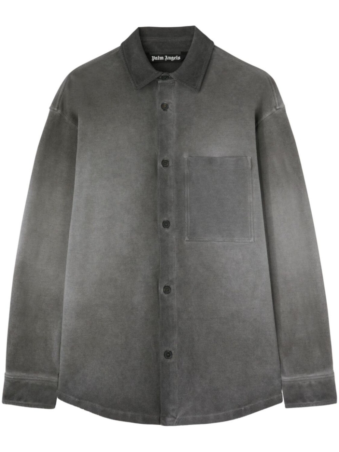 Palm Angels куртка-рубашка с логотипом, черный 
Palm Angels куртка-рубашка с логотипом, черный
