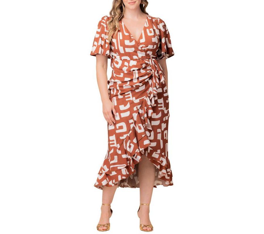 Платье Alexandra с оборками и имитацией запаха, большого размера Kiyonna, Chocolate abstraction
Платье Alexandra с оборками и имитацией запаха, большого размера Kiyonna, Chocolate abstraction