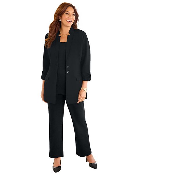 Женский блейзер плюс сайз из понте Catherines, Black
Женский блейзер плюс сайз из понте Catherines, Black