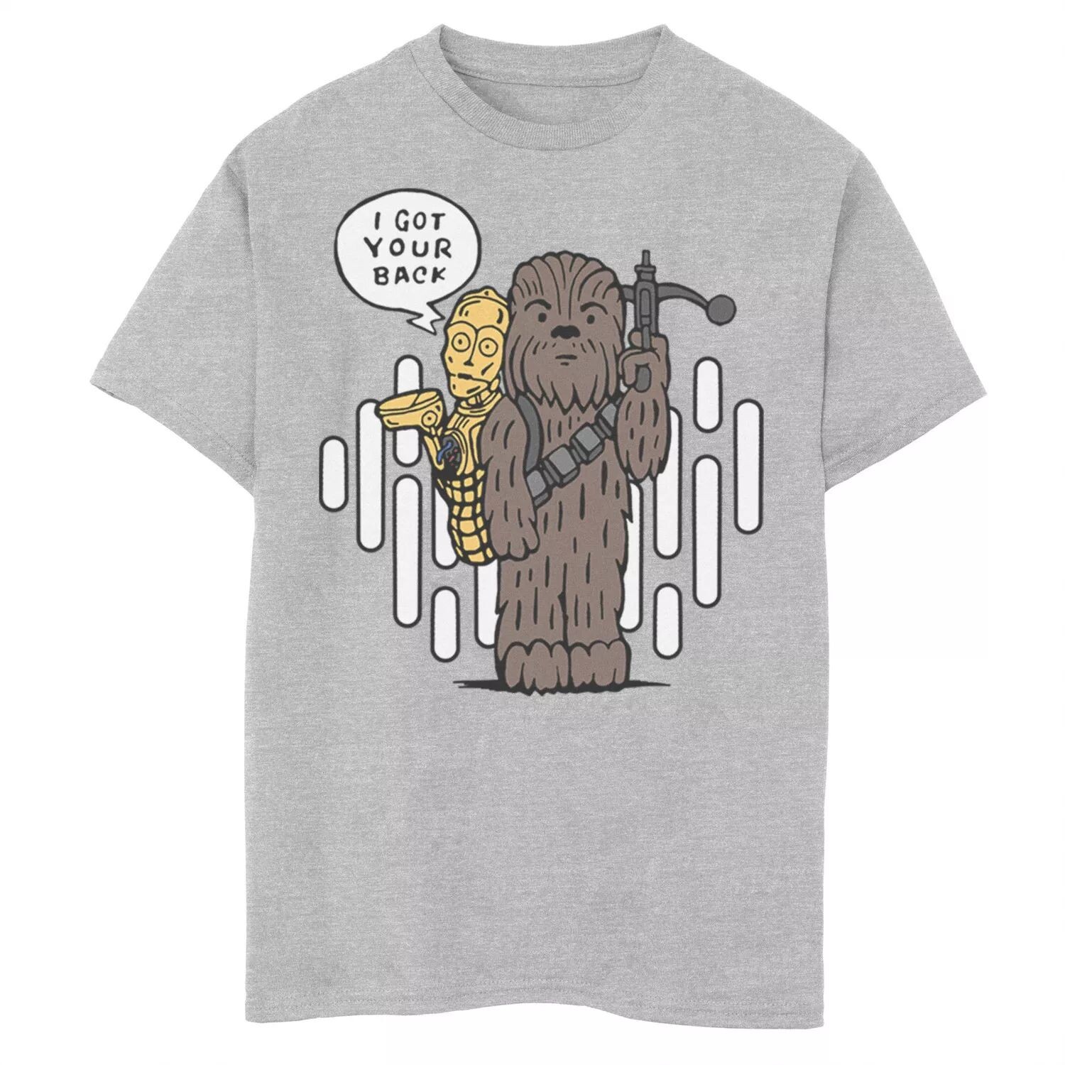 Футболка с рисунком Chewie C-3PO для мальчиков 8–20 лет с рисунком «Звездные войны» Got Your Back Star Wars
Футболка с рисунком Chewie C-3PO для мальчиков 8–20 лет с рисунком «Звездные войны» Got Your Back Star Wars
