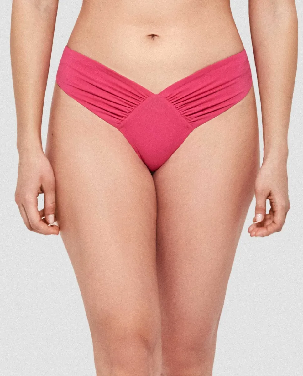 Бразильские плавки бикини с V-образным вырезом Gisela, фуксия
Бразильские плавки бикини с V-образным вырезом Gisela, фуксия