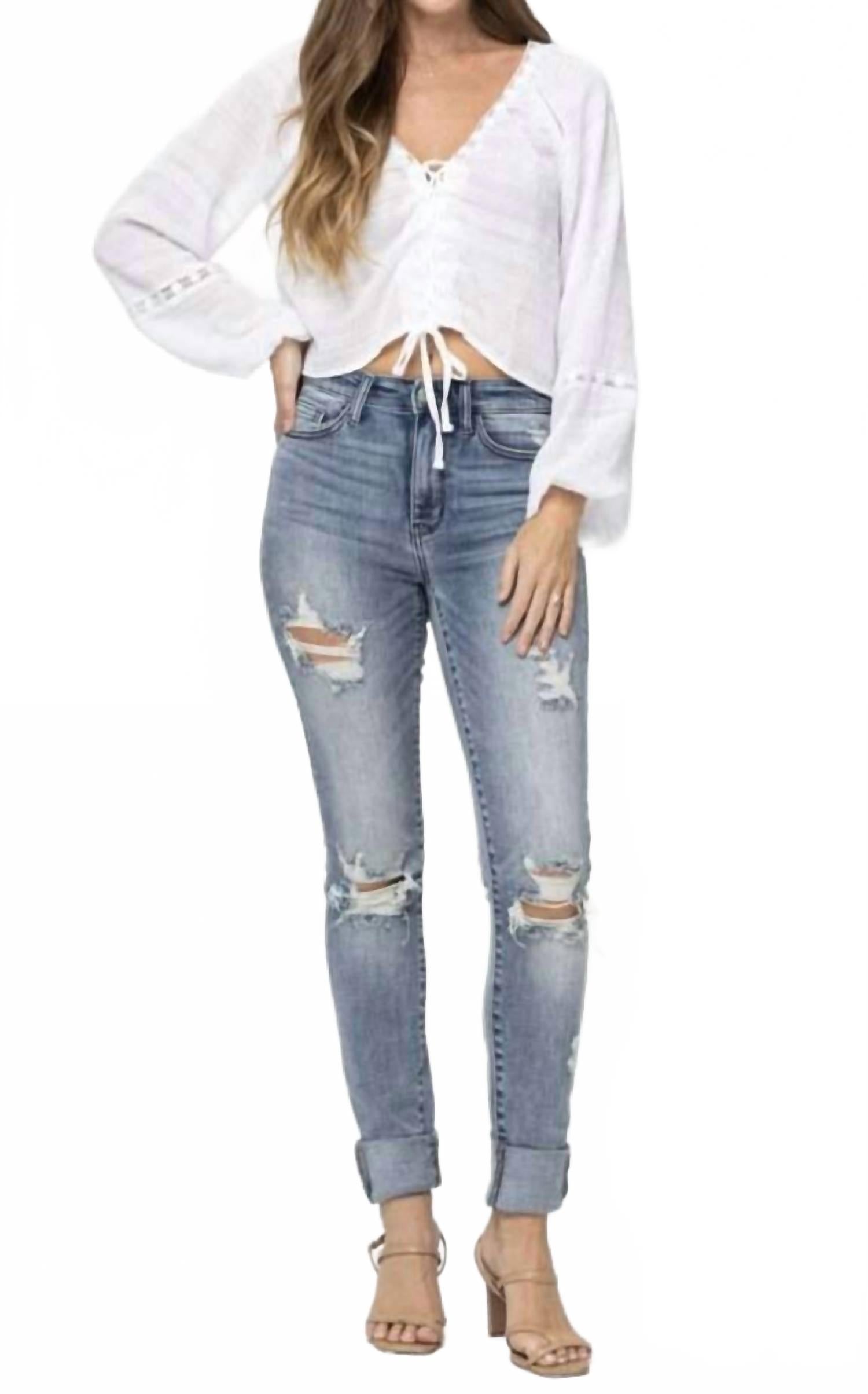 Женские синие джинсы скинни с высокой посадкой Judy Blue
Женские синие джинсы скинни с высокой посадкой Judy Blue