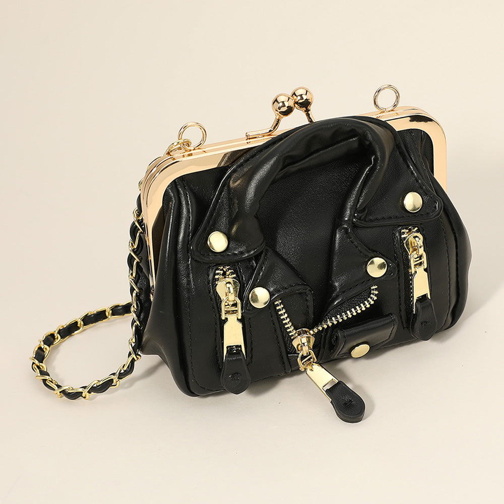 Кожаная мотоциклетная куртка Сумка через плечо FASHNZFAB, черный
Кожаная мотоциклетная куртка Сумка через плечо FASHNZFAB, черный