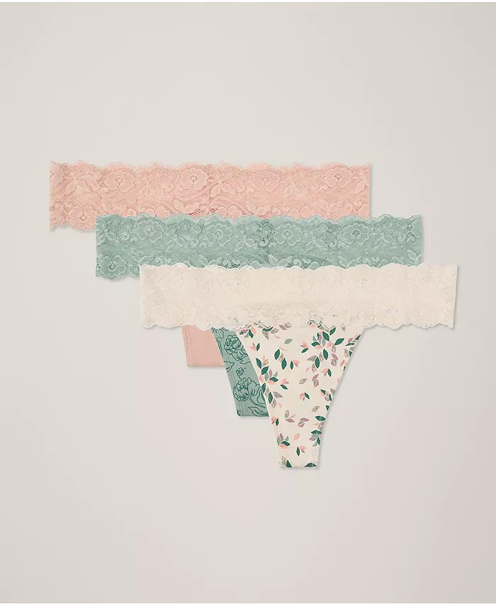 Женские трусики-стринги из органического хлопка с кружевом на талии, 3 шт Pact, синий
Женские трусики-стринги из органического хлопка с кружевом на талии, 3 шт Pact, синий