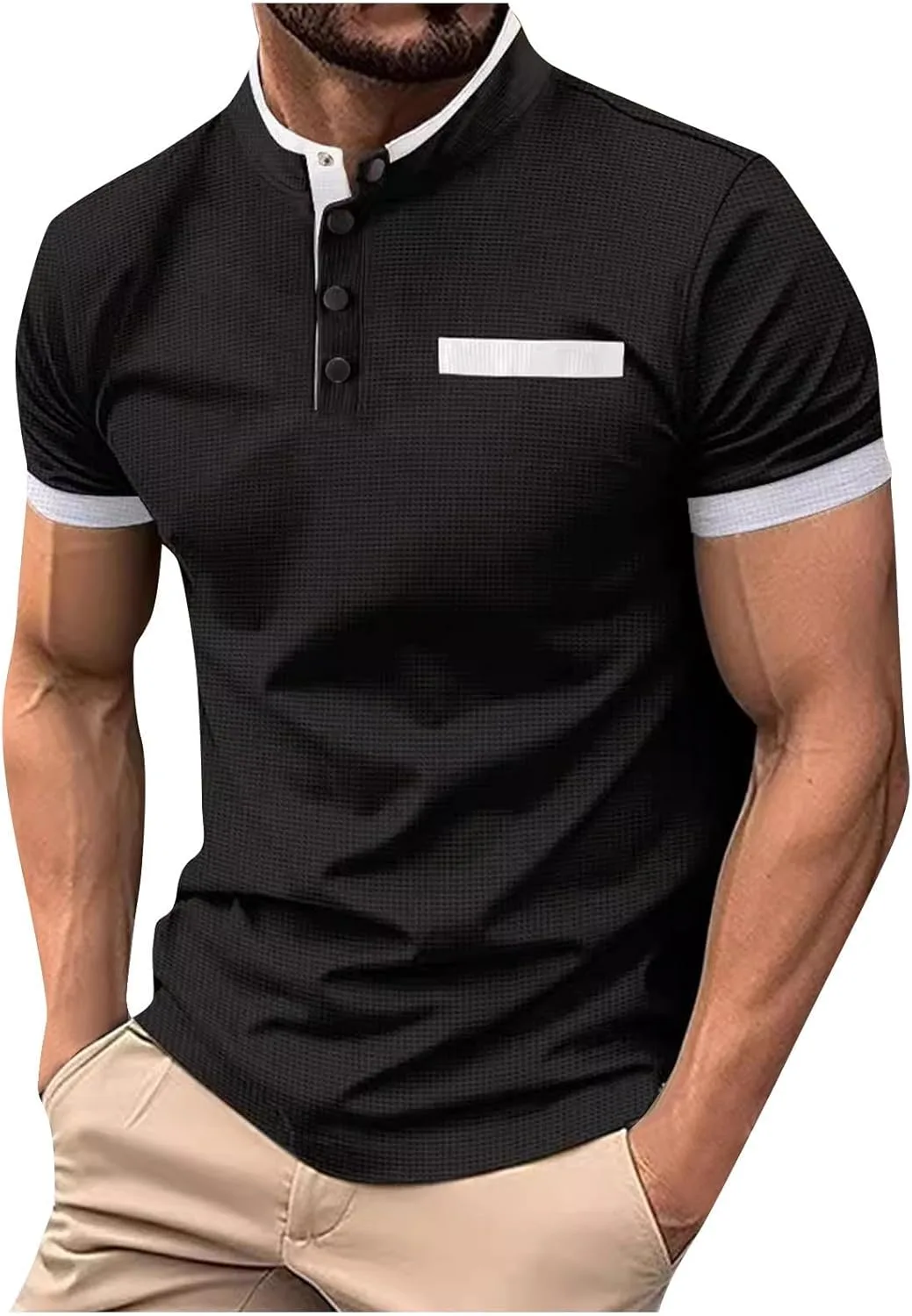 Футболка-поло для гольфа с воротником-стойкой и застежкой хенли
Футболка-поло для гольфа с воротником-стойкой и застежкой хенли