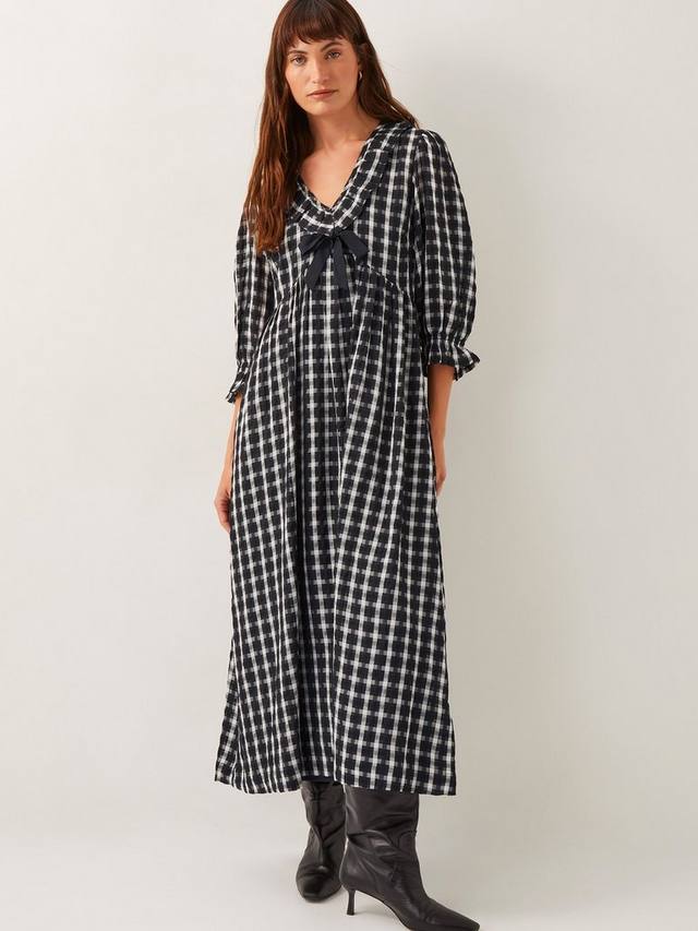 Фиолетовое ситцевое платье с бантом спереди Monsoon, черный
Фиолетовое ситцевое платье с бантом спереди Monsoon, черный