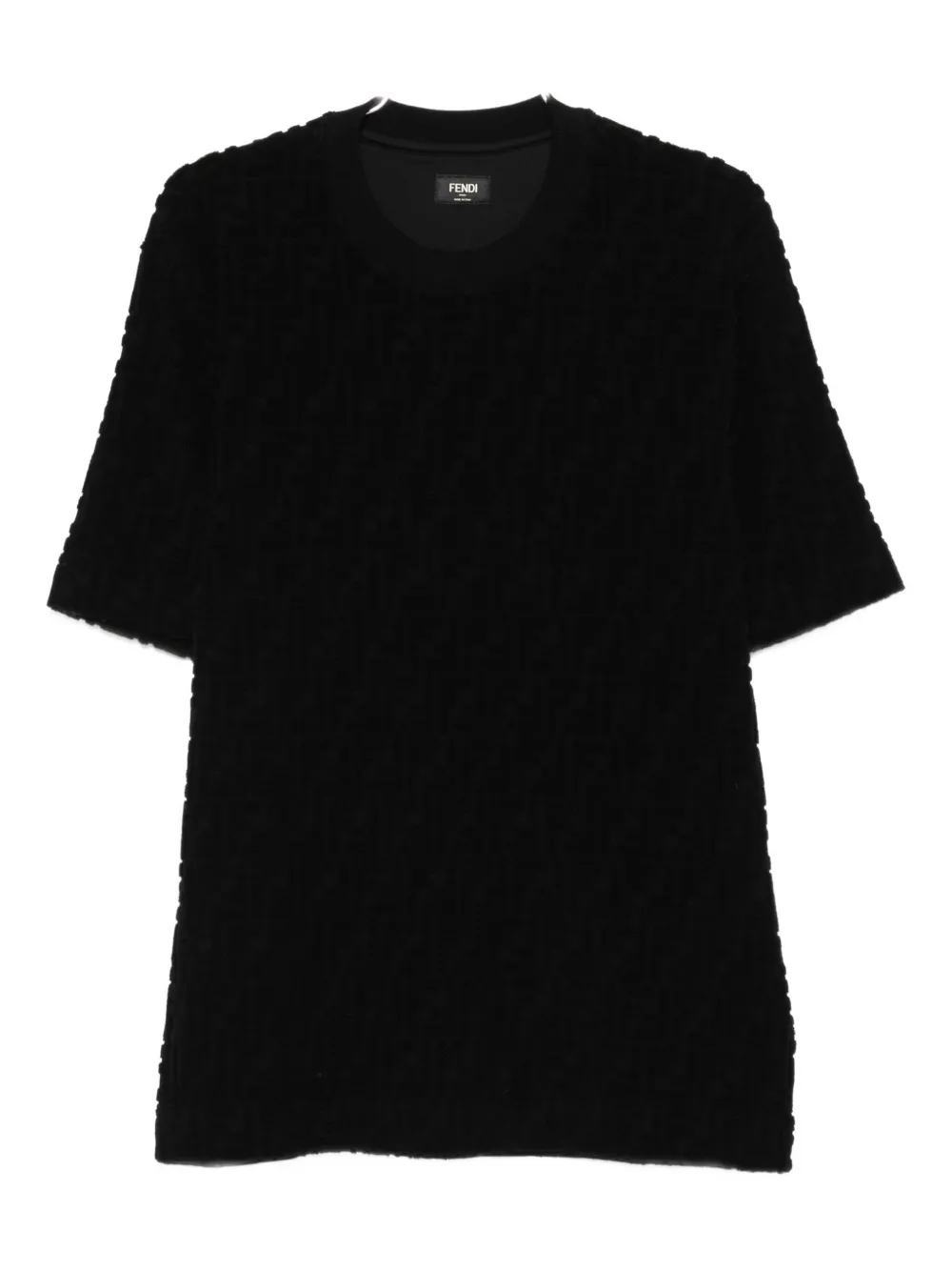 Футболка с круглым вырезом и текстурированной отделкой FENDI, черный
Футболка с круглым вырезом и текстурированной отделкой FENDI, черный