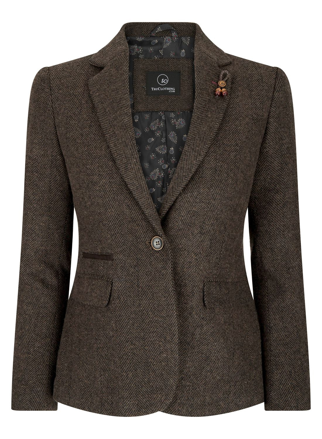 Wsn - Блейзер в клетку "елочка" 1920-х, шерсть с акрилом TruClothing, коричневый
Wsn - Блейзер в клетку "елочка" 1920-х, шерсть с акрилом TruClothing, коричневый