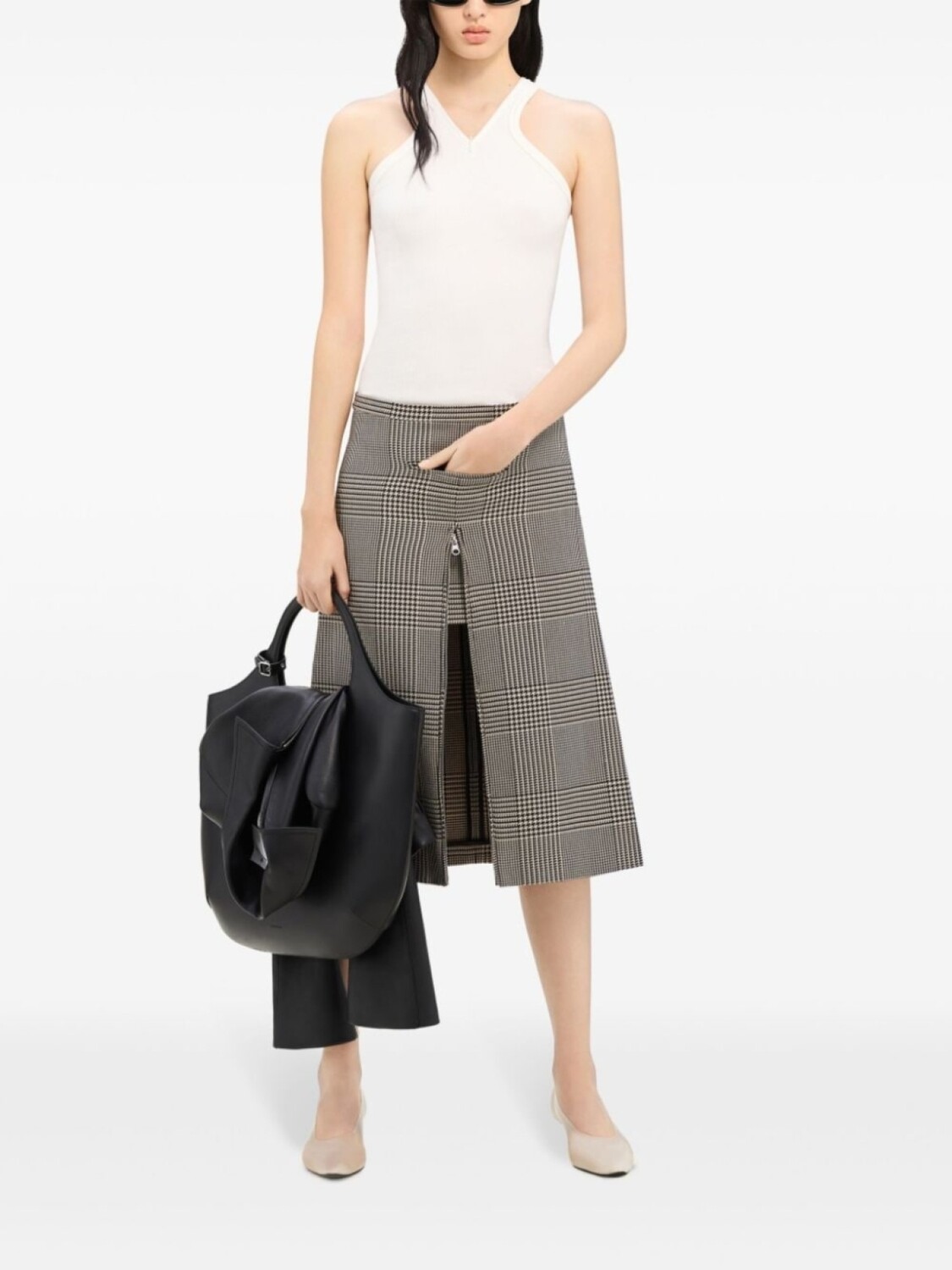 Courrèges клетчатая юбка миди с молнией, черный
Courrèges клетчатая юбка миди с молнией, черный