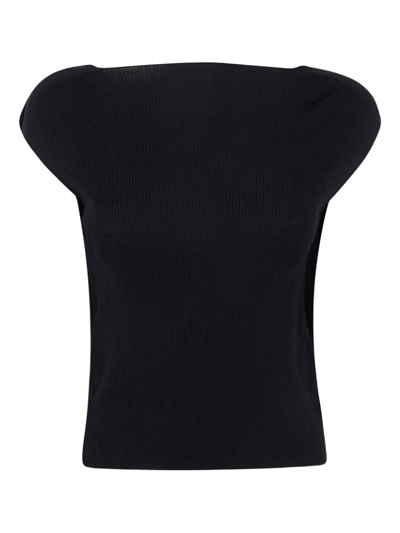 Топ из трикотажной ткани в рубчик Liviana Conti, черный 
Топ из трикотажной ткани в рубчик Liviana Conti, черный