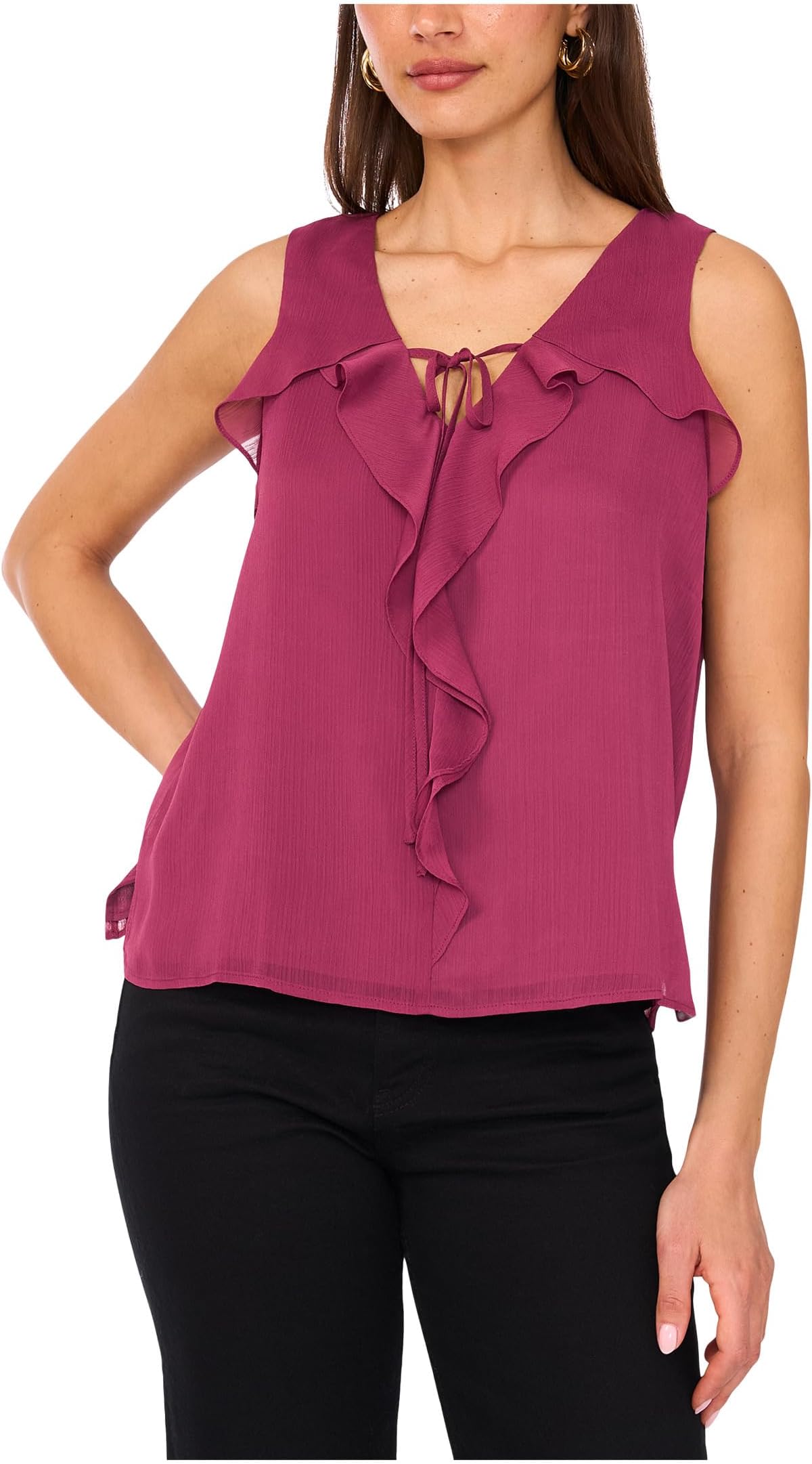 Блуза Vince Camuto Sleeveless Ruffle V-Neck Blouse, Sweet Plum
Блуза Vince Camuto Sleeveless Ruffle V-Neck Blouse, Sweet Plum