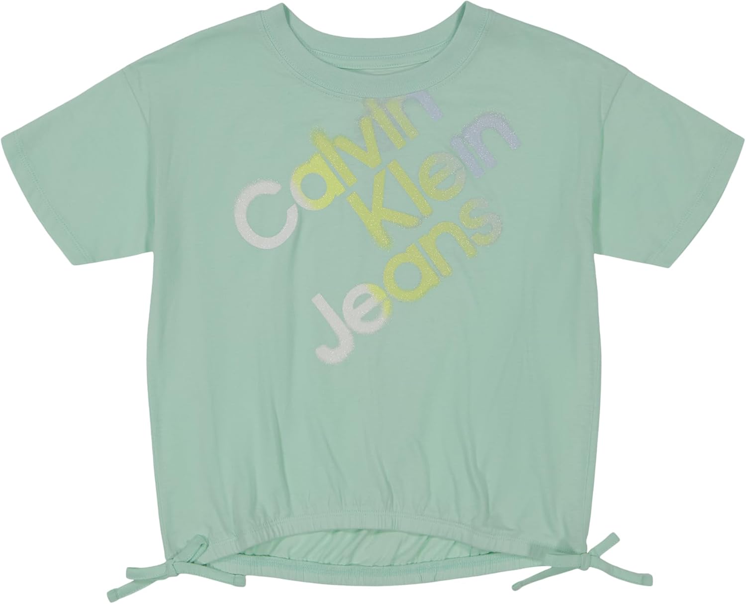 Футболка с короткими рукавами и логотипом Calvin Klein для девочек, завязывающейся спереди и без этикетки внутри, Honeydew Gradient
Футболка с короткими рукавами и логотипом Calvin Klein для девочек, завязывающейся спереди и без этикетки внутри, Honeydew Gradient