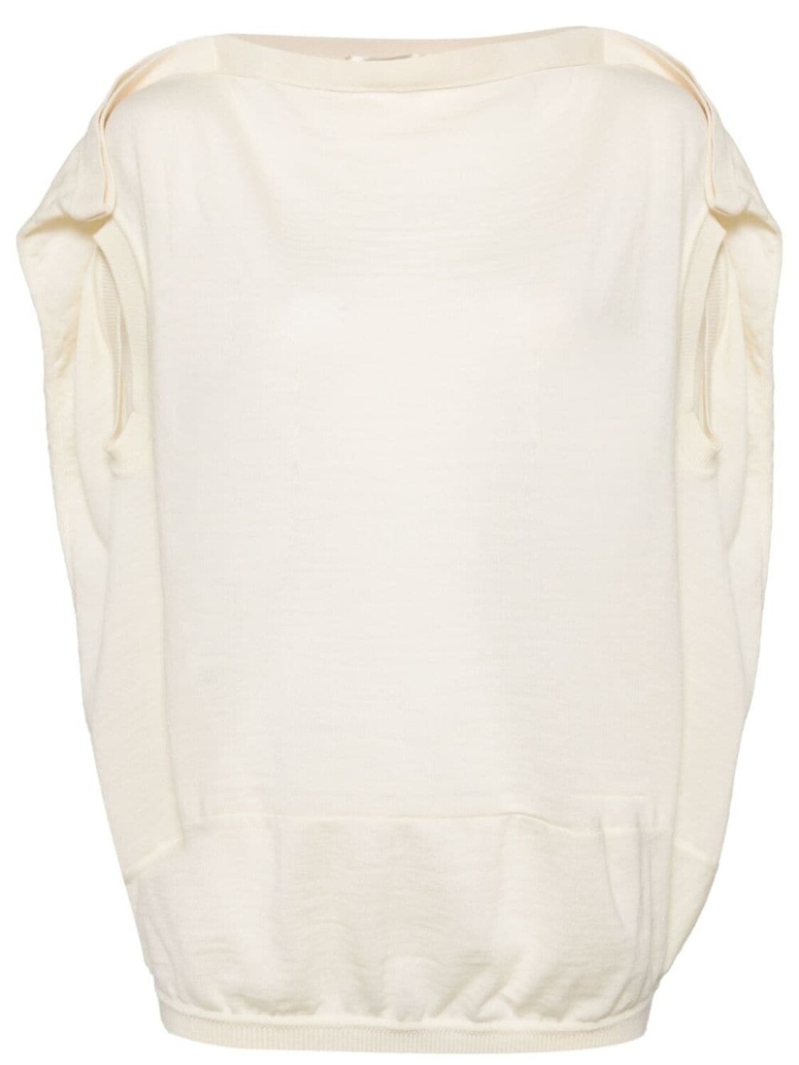 Шерстяной топ с круглым вырезом тонким узлом Comme Des Garçons, бежевый
Шерстяной топ с круглым вырезом тонким узлом Comme Des Garçons, бежевый