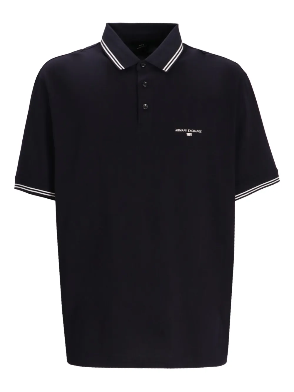 Рубашка поло с контрастными полосками на воротнике Armani Exchange, черный
Рубашка поло с контрастными полосками на воротнике Armani Exchange, черный