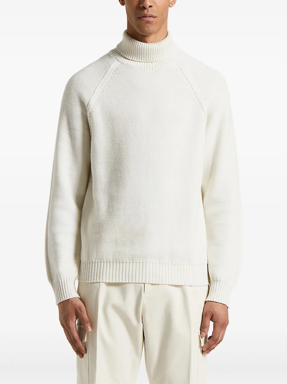 Свитер с высоким воротником и рукавами реглан Peserico, белый
Свитер с высоким воротником и рукавами реглан Peserico, белый