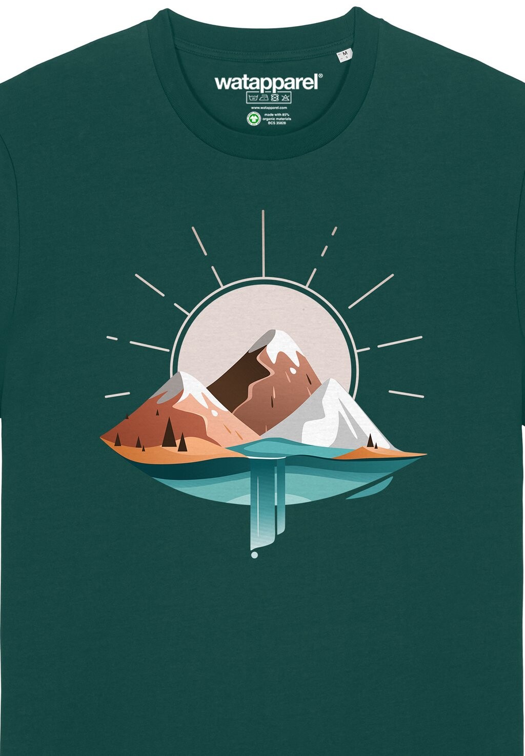 Футболка с принтом SUNRISE LAKE watapparel, темно-зеленый 
Футболка с принтом SUNRISE LAKE watapparel, темно-зеленый