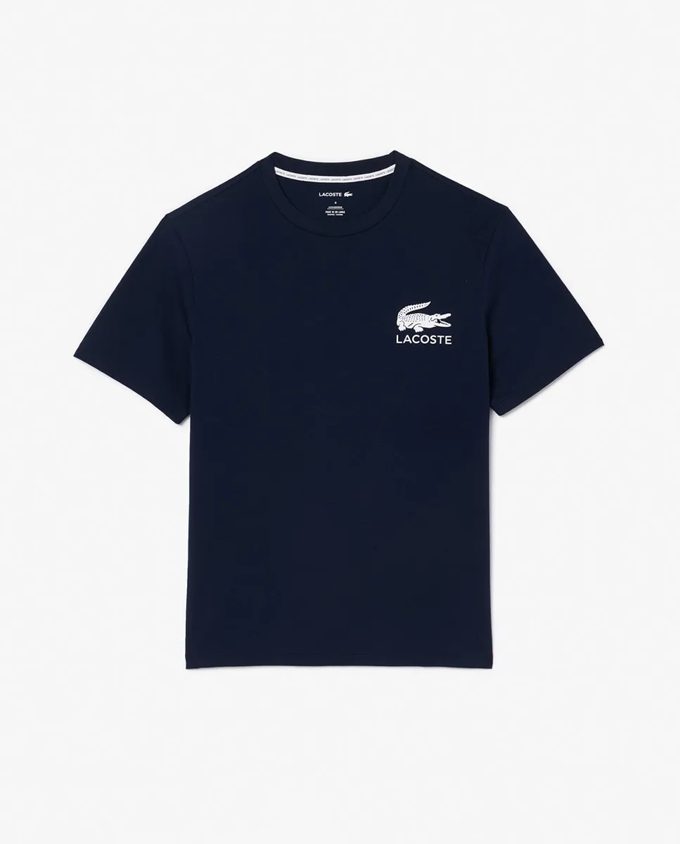 Мужская хлопковая футболка с принтом под крокодила для дома Lacoste, тёмно-синий
Мужская хлопковая футболка с принтом под крокодила для дома Lacoste, тёмно-синий
