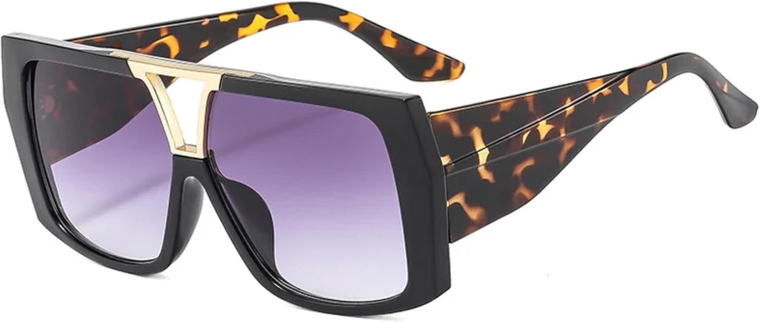 Ретро солнцезащитные очки с двойной перемычкой для женщин, градиентные, с защитой от УФ-излучения UV400, двухцветные, для мужчин, увеличенного размера HHZZYVY, Black Leopard Grey
Ретро солнцезащитные очки с двойной перемычкой для женщин, градиентные, с защитой от УФ-излучения UV400, двухцветные, для мужчин, увеличенного размера HHZZYVY, Black Leopard Grey