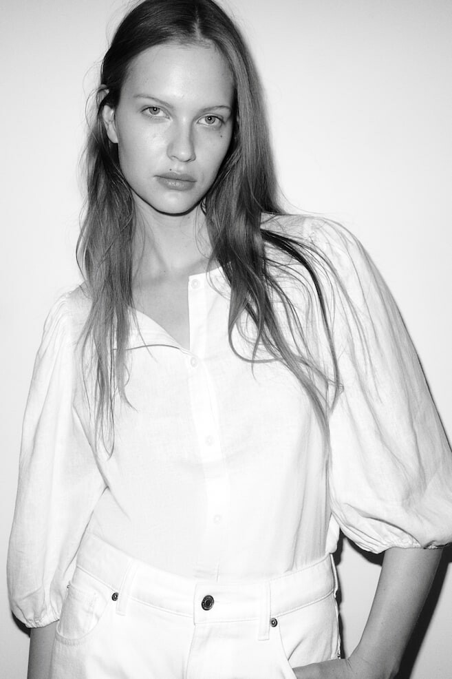 Блузка из льняной смеси H&M, белый
Блузка из льняной смеси H&M, белый