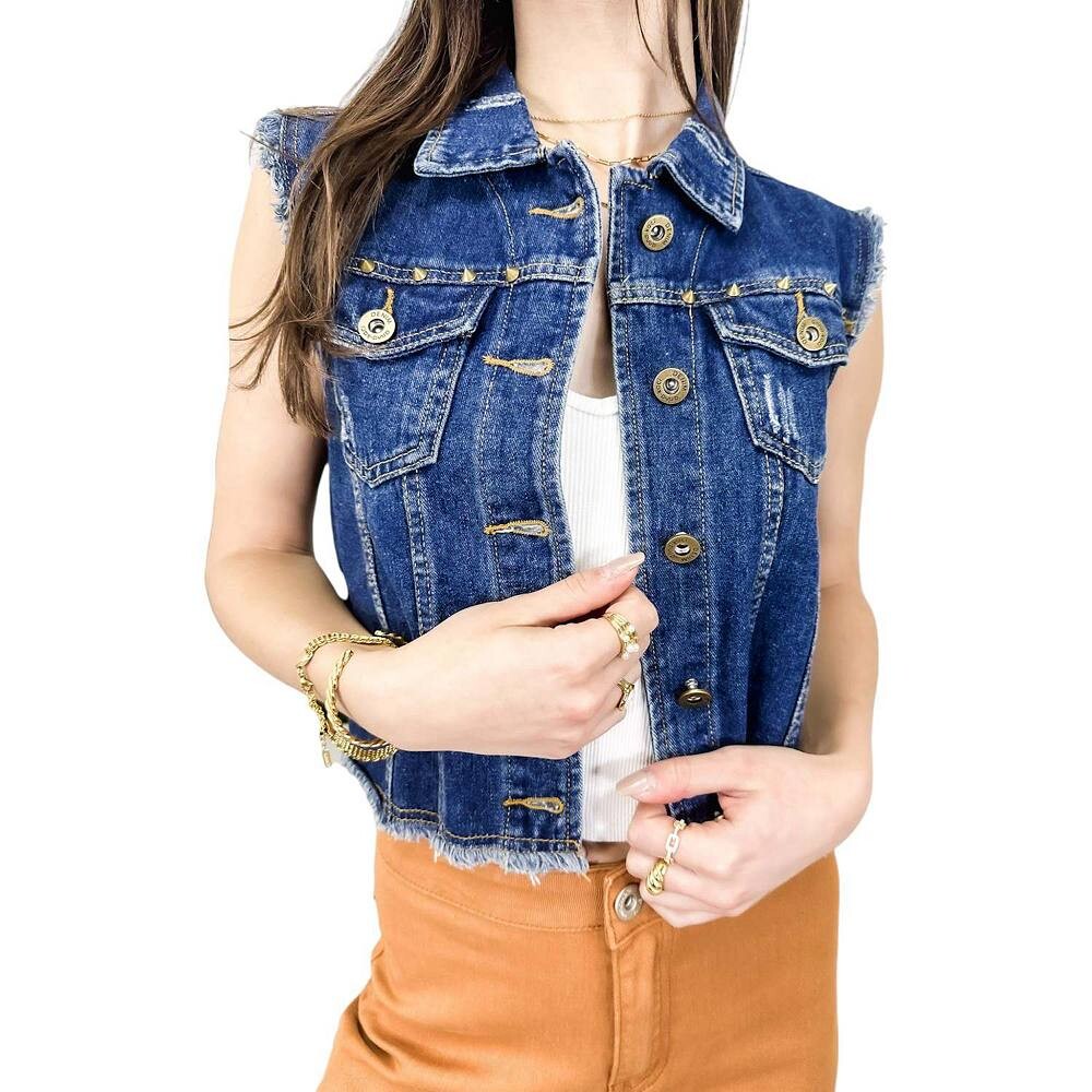 Женский укороченный жилет из хлопкового денима Anna-Kaci, цвет Indigo
Женский укороченный жилет из хлопкового денима Anna-Kaci, цвет Indigo